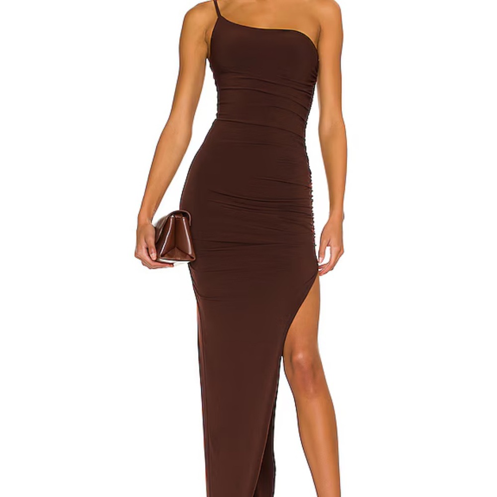 Nookie One-Shoulder Brown Dress